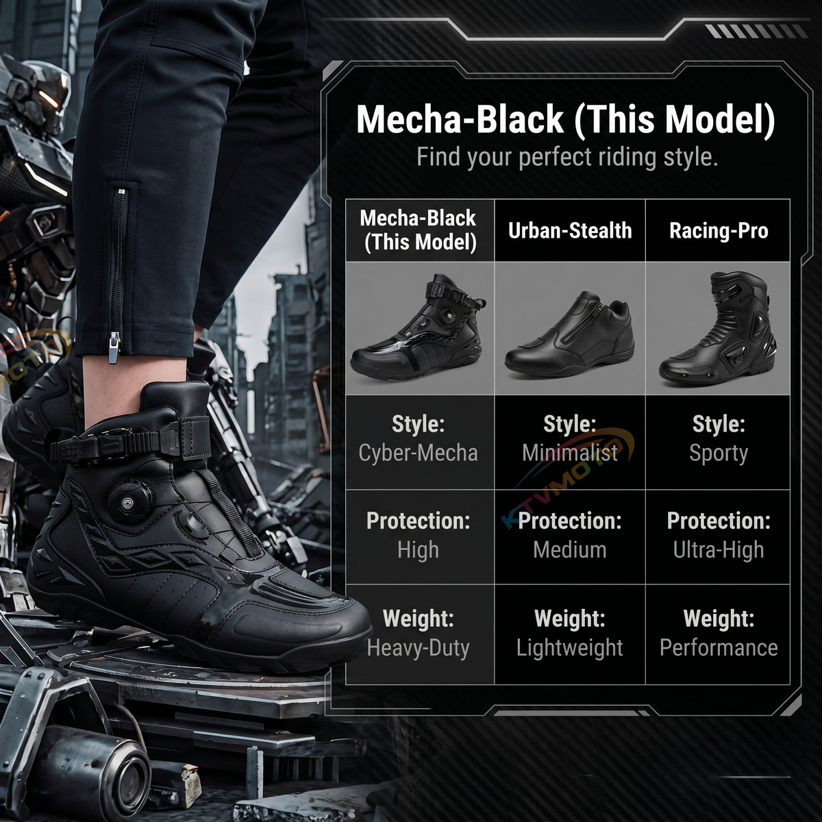 High-top motorcycle riding shoes-K124