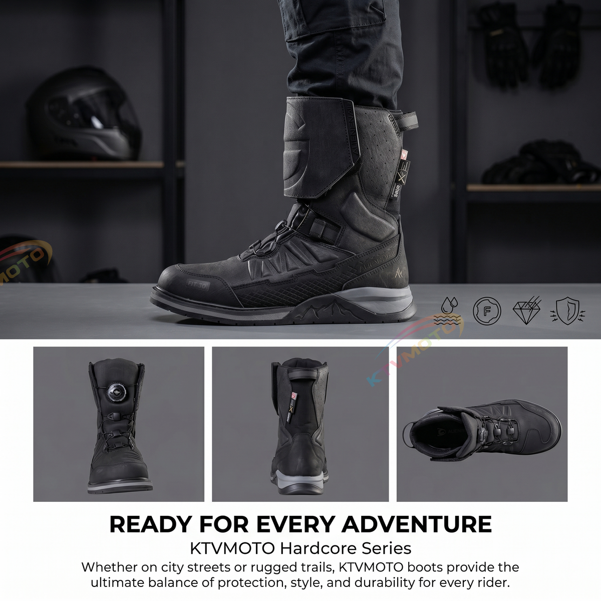 Motorcycle riding waterproof boots-K102