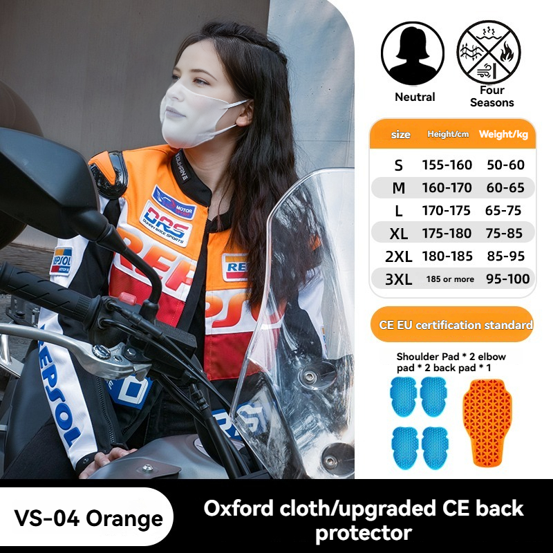 Men's and women's anti-fall imitation racing street bike motorcycle leather jacket - J32