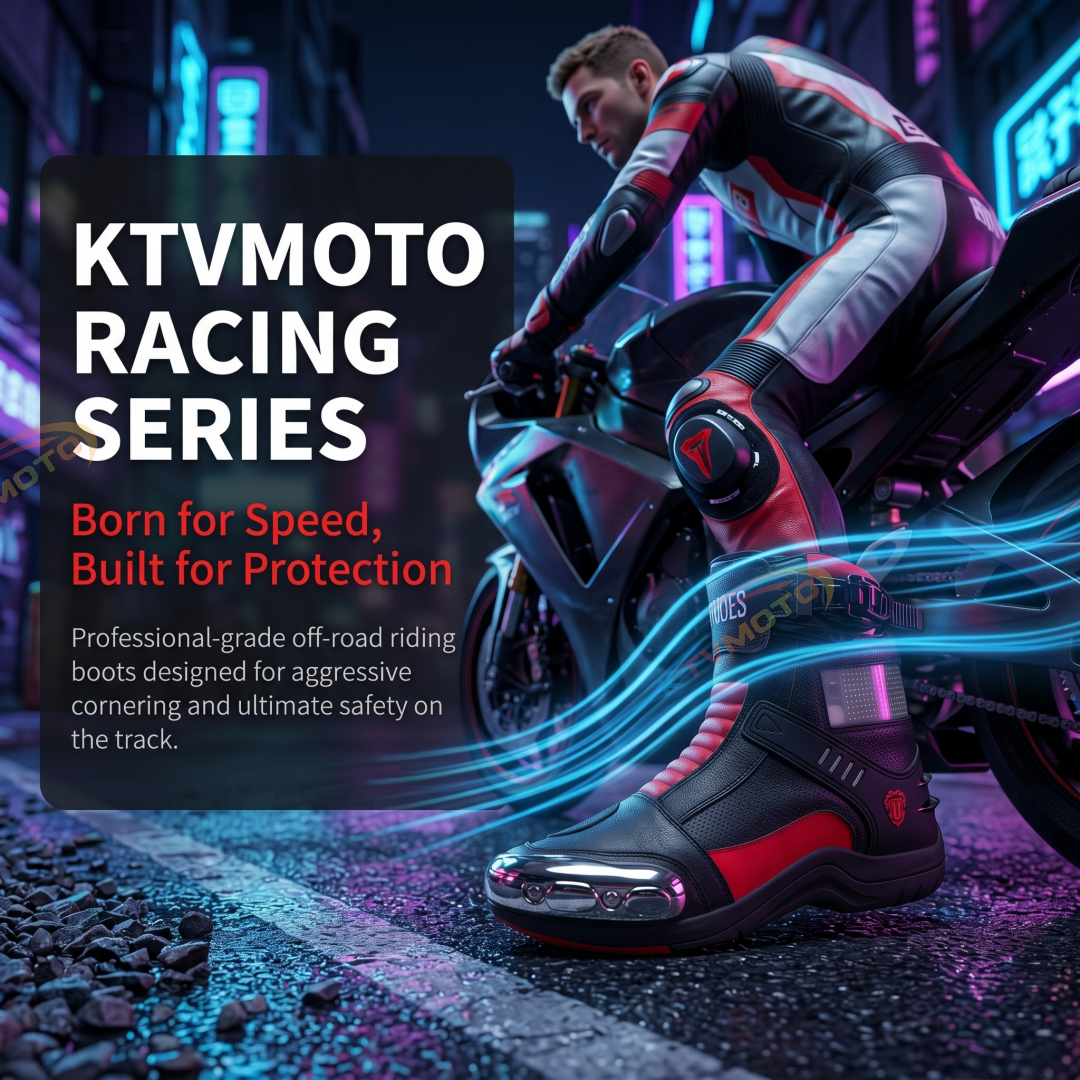 Motocross racing boots with LED displays-K103