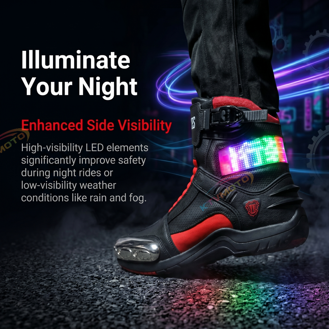 Motocross racing boots with LED displays-K103