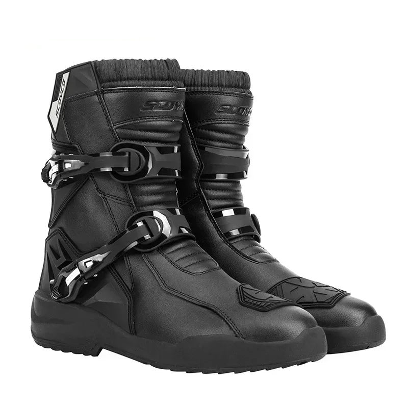 Rally riding boots genuine leather TPU protection non-slip wear-resistant-MT038