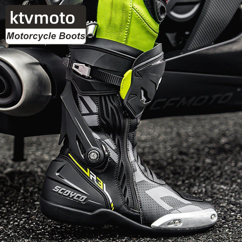 Professional motorcycle track safety shoes anti-slip and anti-fall-MR003