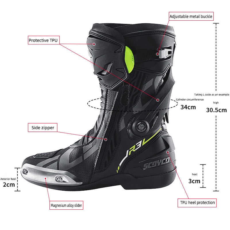 Professional motorcycle track safety shoes anti-slip and anti-fall-MR003