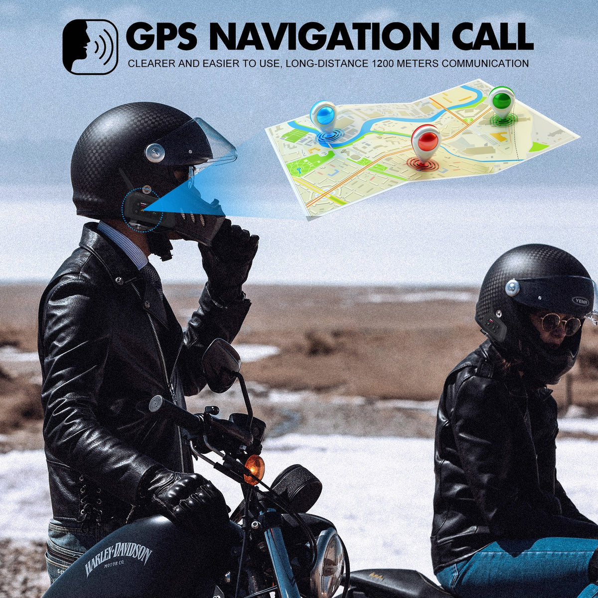 Bluetooth Headset Waterproof GPS Communicator 1200M-L20