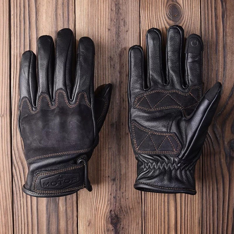 KTVMOTO Vintage sheepskin motorcycle gloves-G40