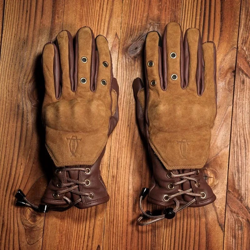 KTVMOTO Retro cowhide windproof motorcycle gloves-G36