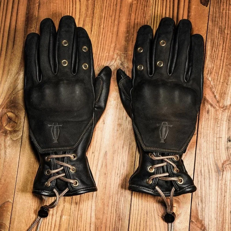 KTVMOTO Retro cowhide windproof motorcycle gloves-G36