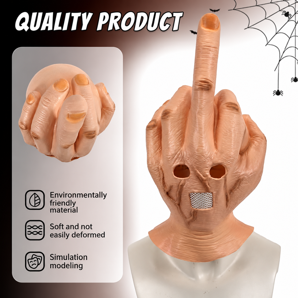 Motorcycle Prank Mask – Middle Finger Gesture (Quirky Design) – H90