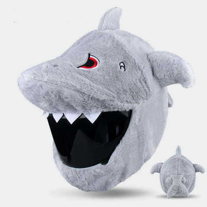 Funny motorcycle helmet covers-Gray Shark