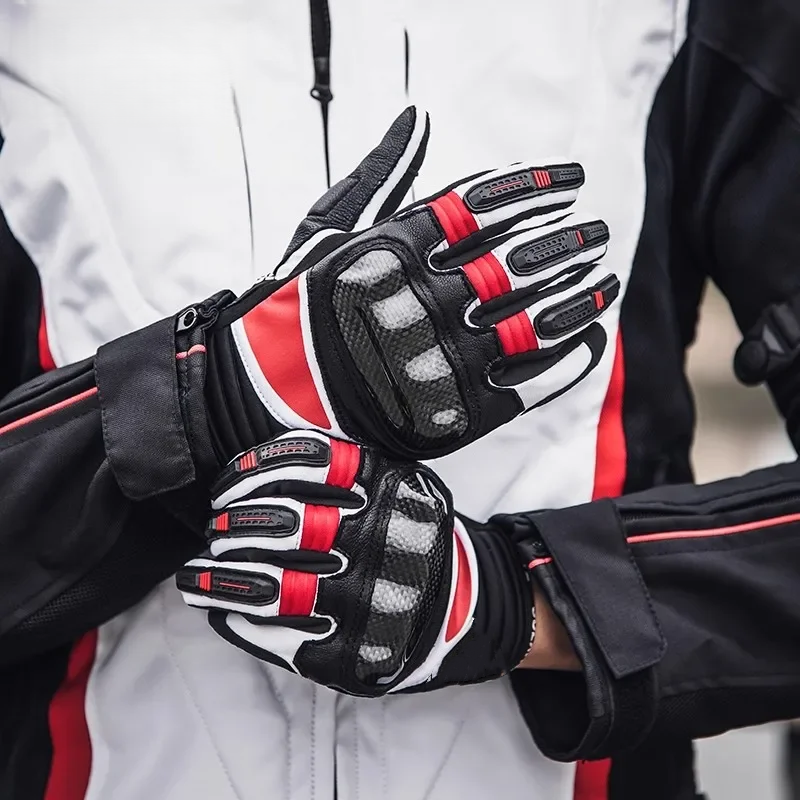Touchscreen design, PVC material, carbon fiber motorcycle gloves-G27