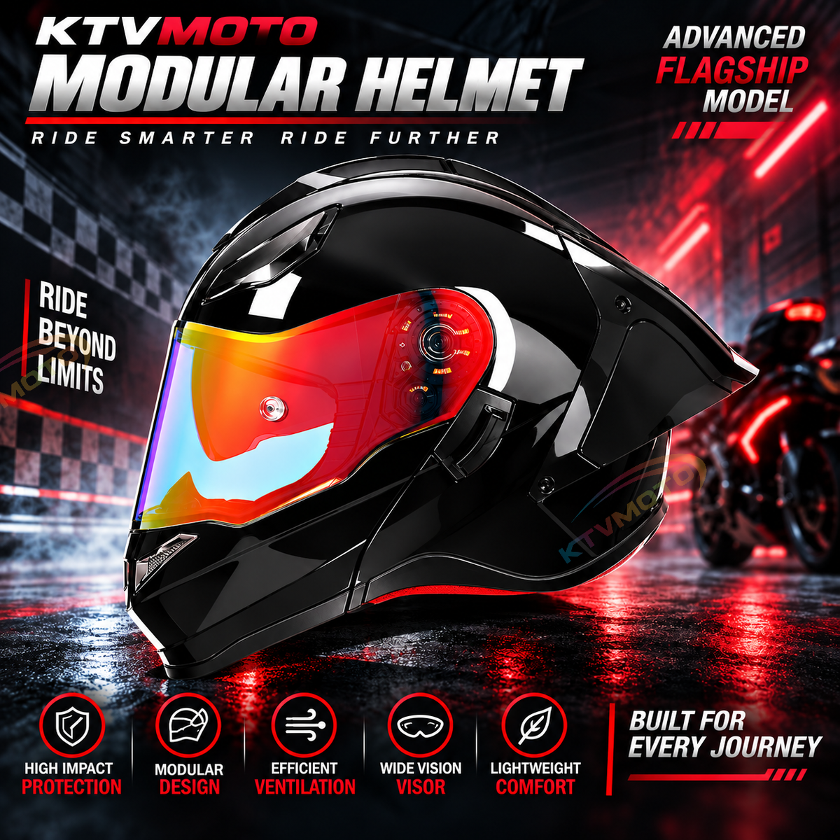 DOT-certified 3-mode modular helmet for all-season riding-I281