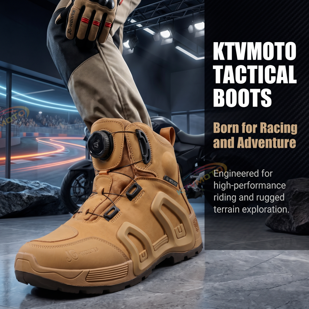Lace-up tactical motorcycle boots-K31