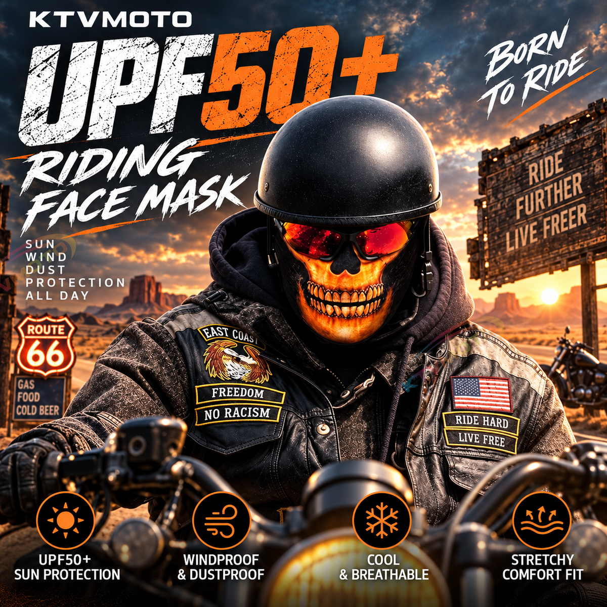 Outdoor Retro Cycling Windproof Mask, Goggles, and Half-Helmet Combo-I293