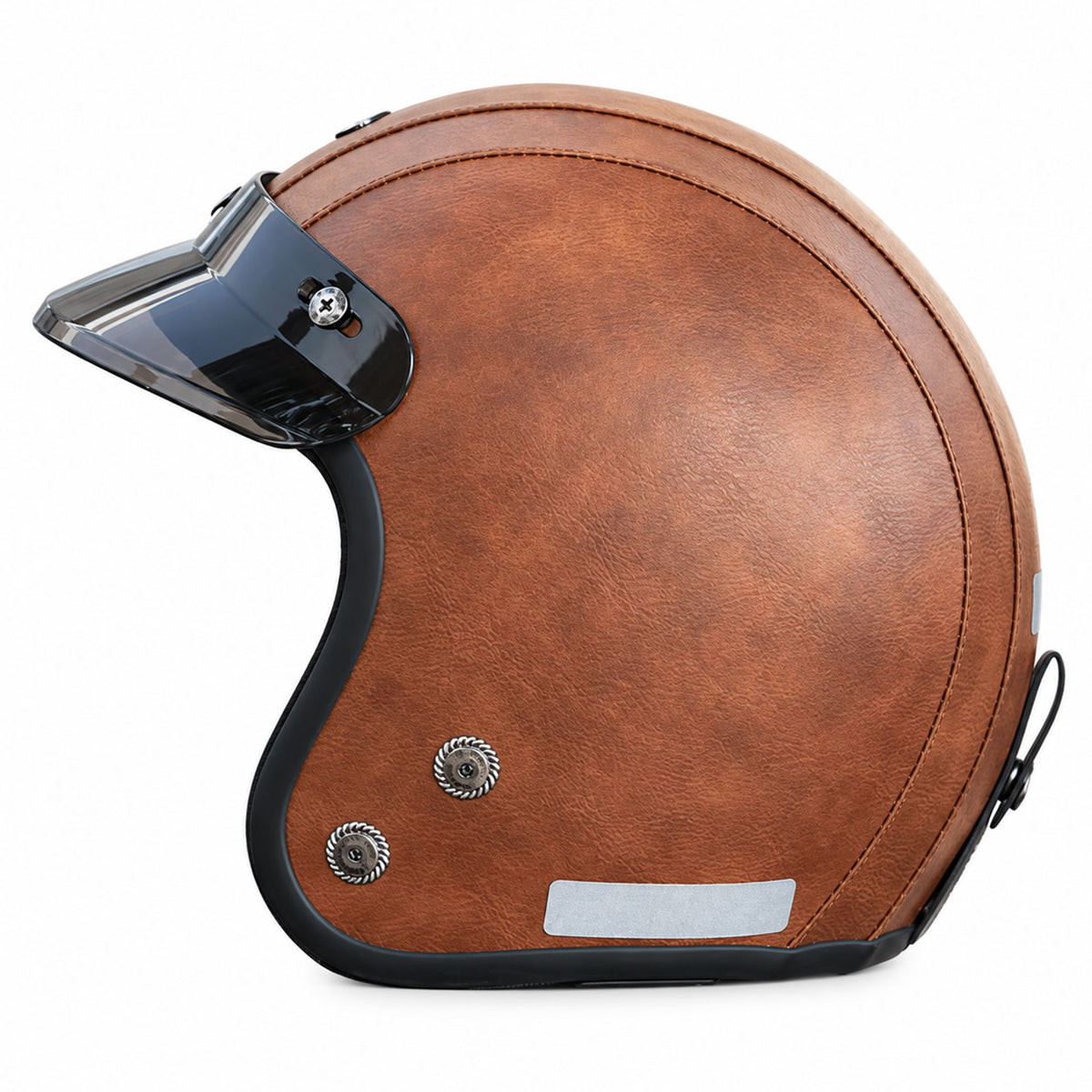 Retro-style leather-finish multi-functional modular motorcycle helmet-I284