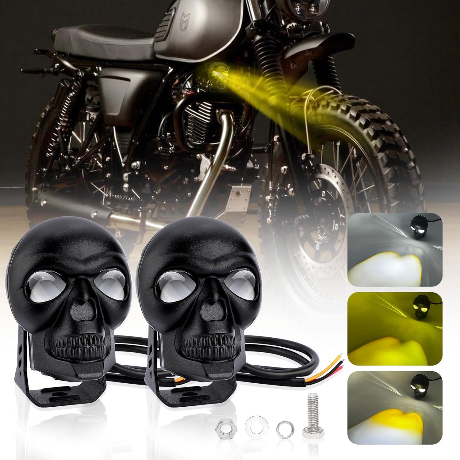 Motorcycle Skull LED Fog Light-D10