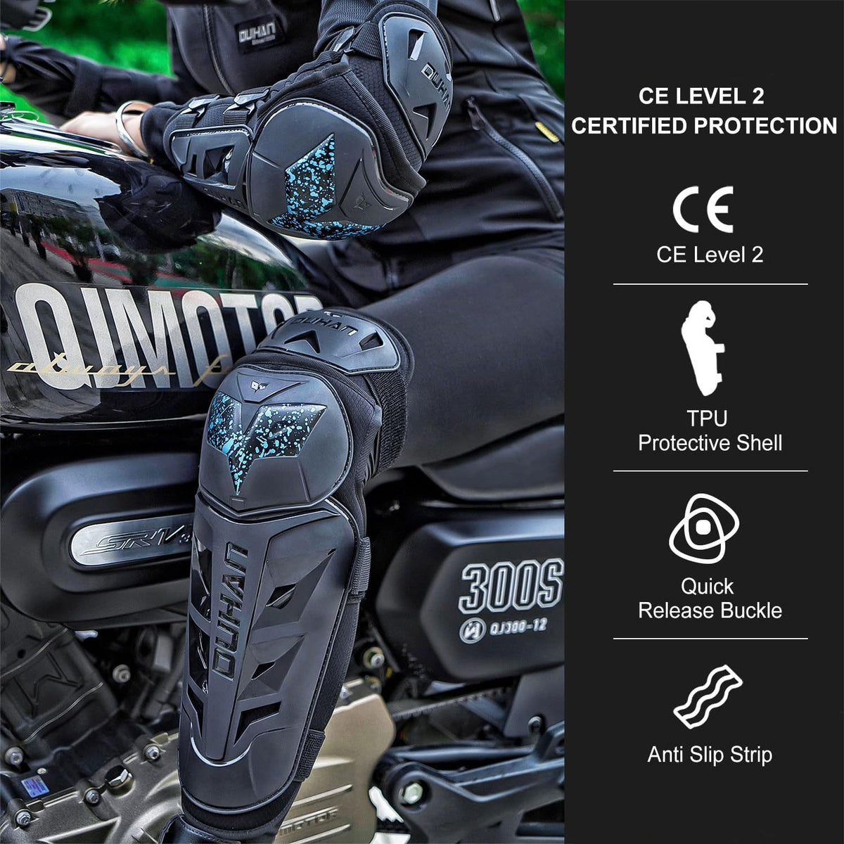 CE2 Motorcycle elbow and knee pads, adjustable protective gear - Y25