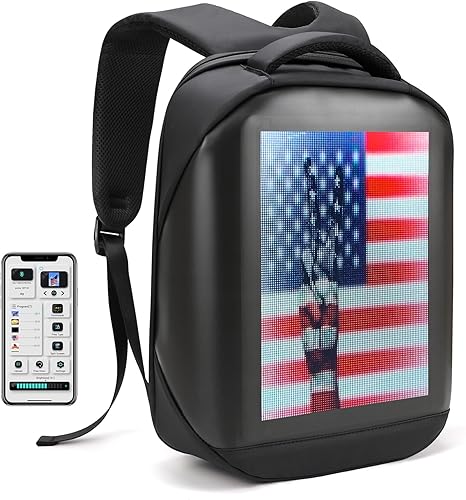 Luminous display LED screen cycling helmet bag-W14