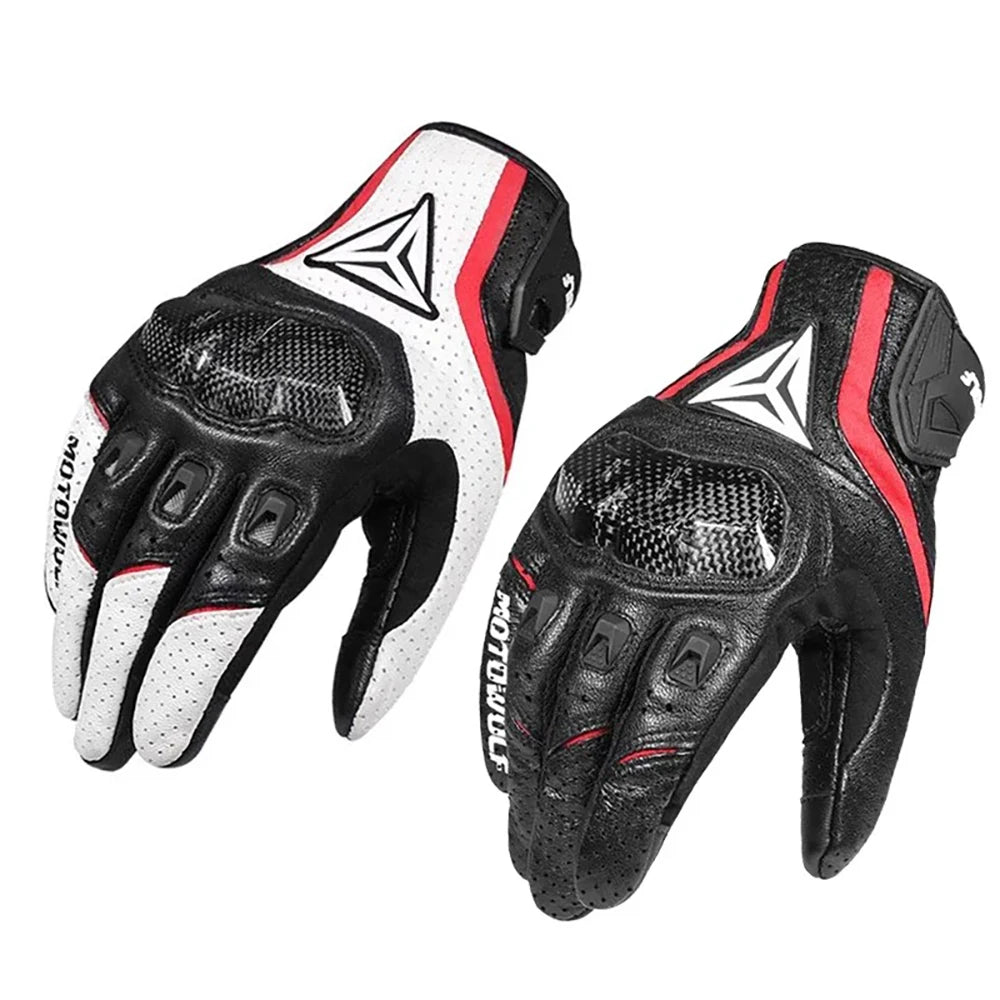 Off-road motorcycle touch screen breathable carbon fiber protective full finger gloves-G06