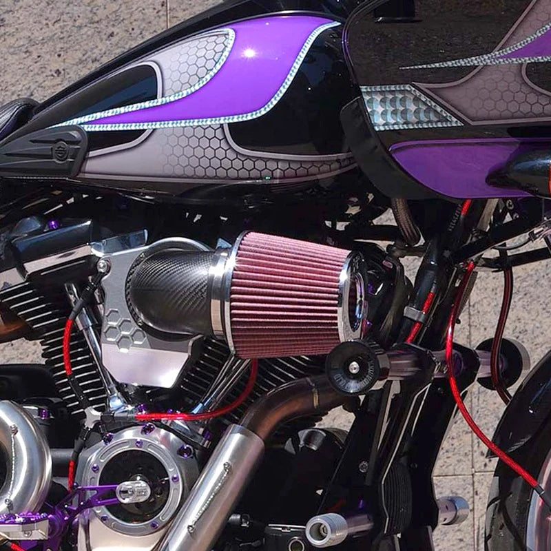 Mushroom Head Air Cleaner High Flow Performance Carbon Fiber Aluminum Washable Filter for 121CVO 117 Touring M8 Softail New