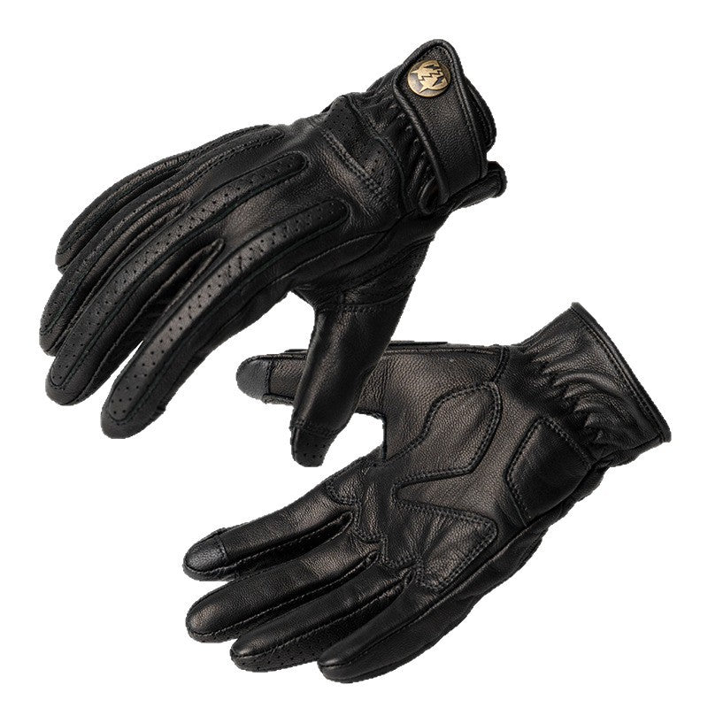 Retro Cruiser Motorcycle Gloves Genuine Leather Sheepskin Harley Crashproof-G72