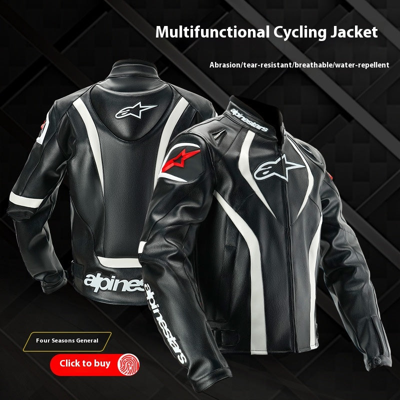 Knight PU leather motorcycle off-road outdoor riding suit Knight anti-fall suit-J04