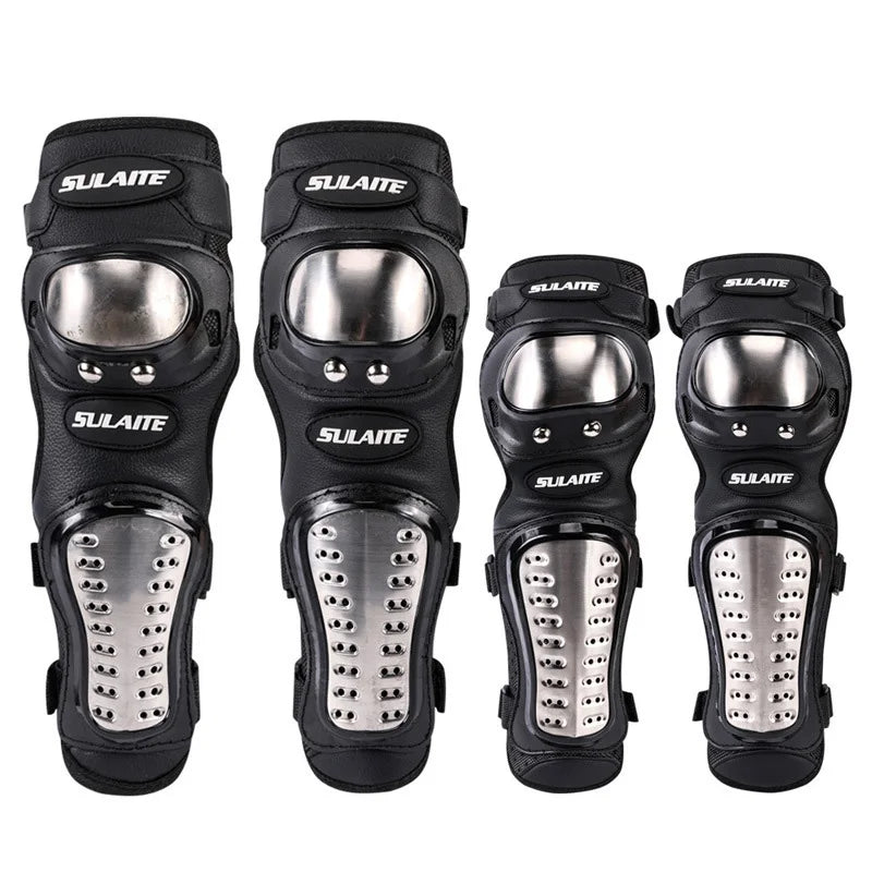 Stainless steel motorcycle elbow and knee pads kit-Y22