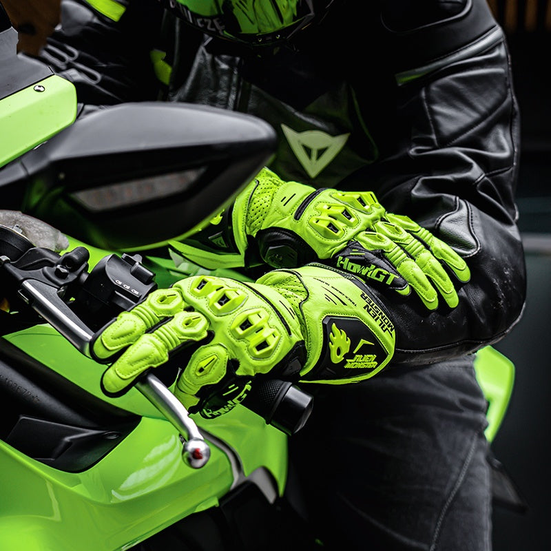 CE2 Certified Track Racing Genuine Leather Shockproof Gloves - GT03