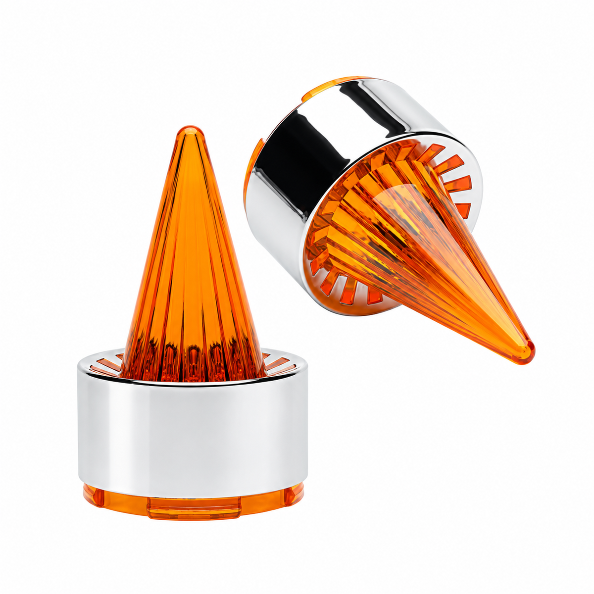 KTVMOTO Harley Rear Turn Signal Lens Covers, Rocket Spike Style -ML16