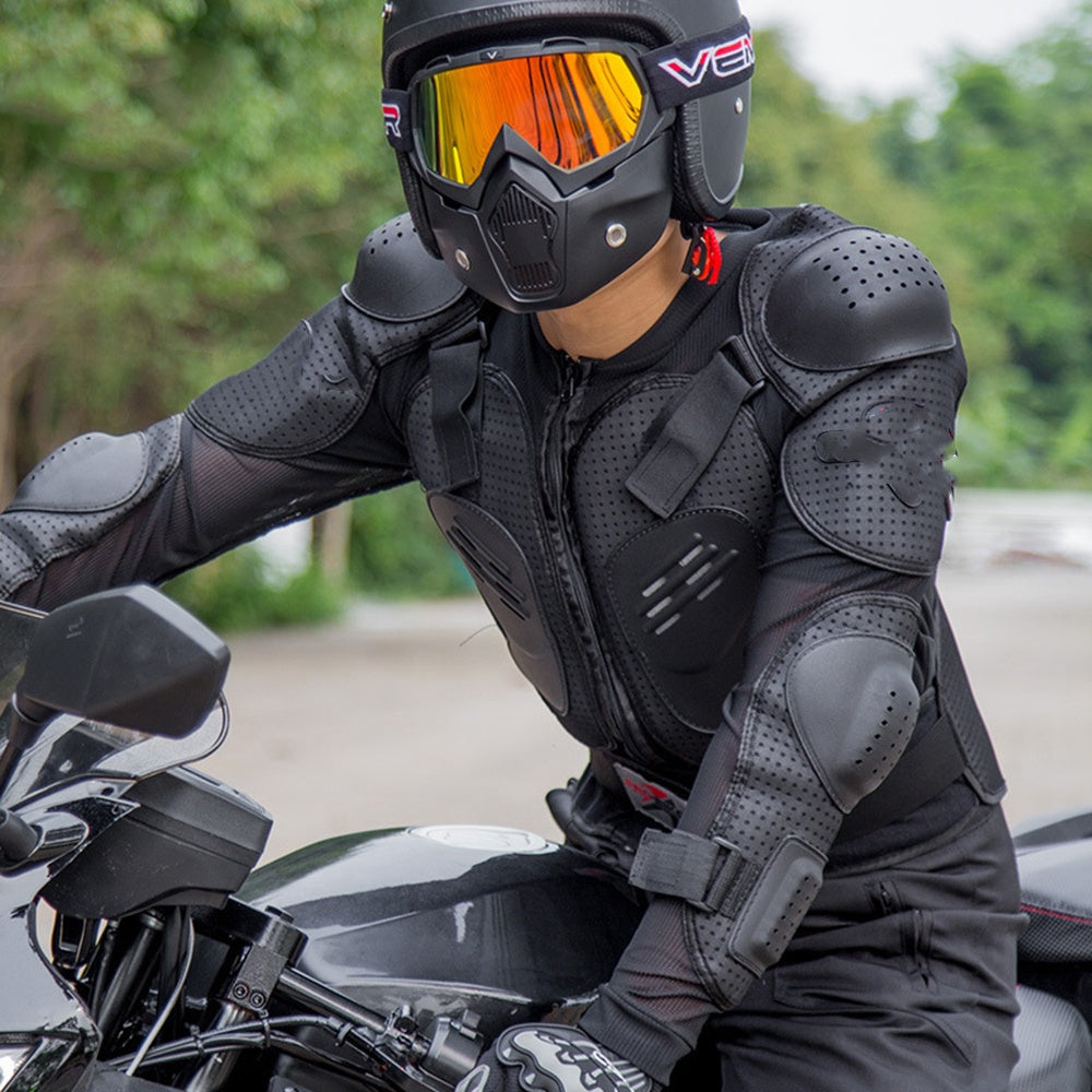 Black Motorcycle Jacket Racing Armor-J05