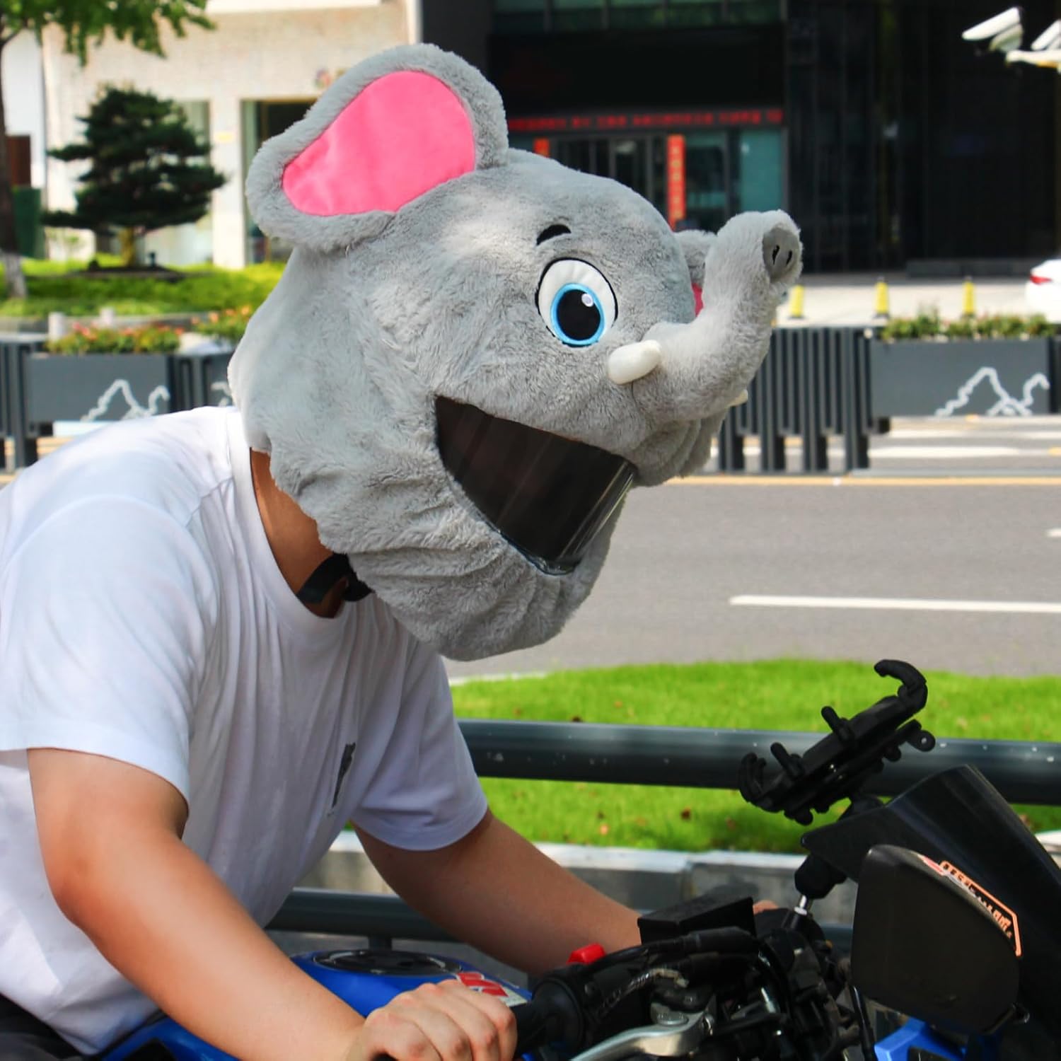 Funny motorcycle helmet covers-Elephant Gray