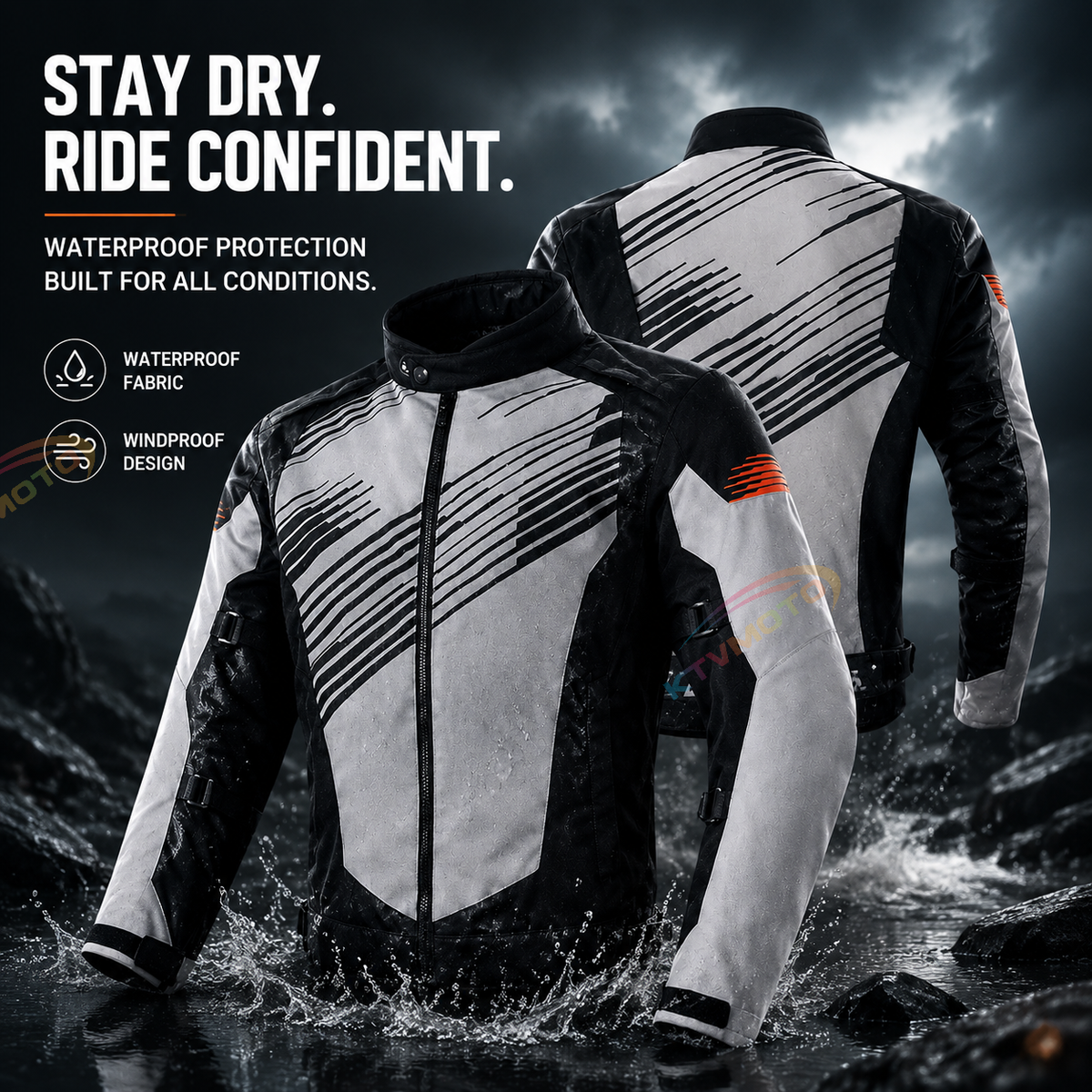 Waterproof, thickened motorcycle riding gear-J90