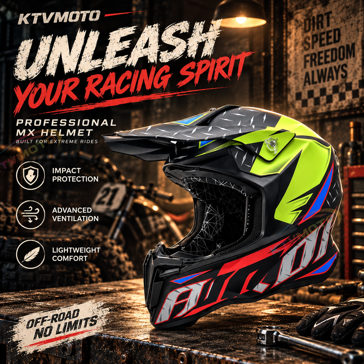 KTVMOTO Professional off-road motorcycle helmet-I46
