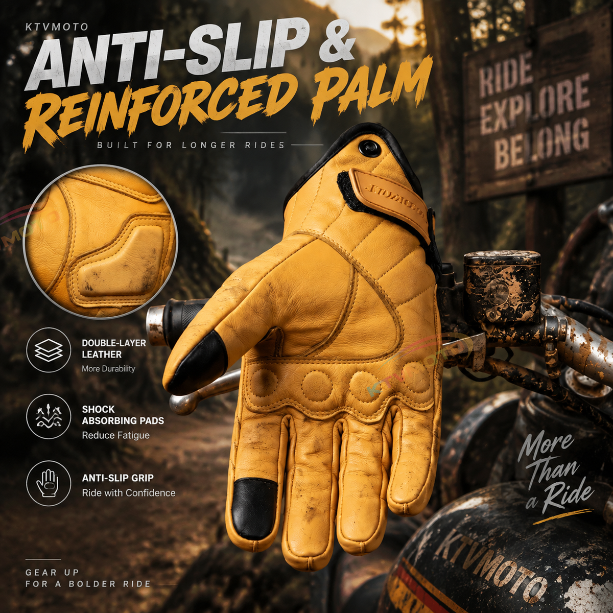KTVMOTO Full-Finger Off-Road Motorcycle Gloves – Windproof | Breathable-G63