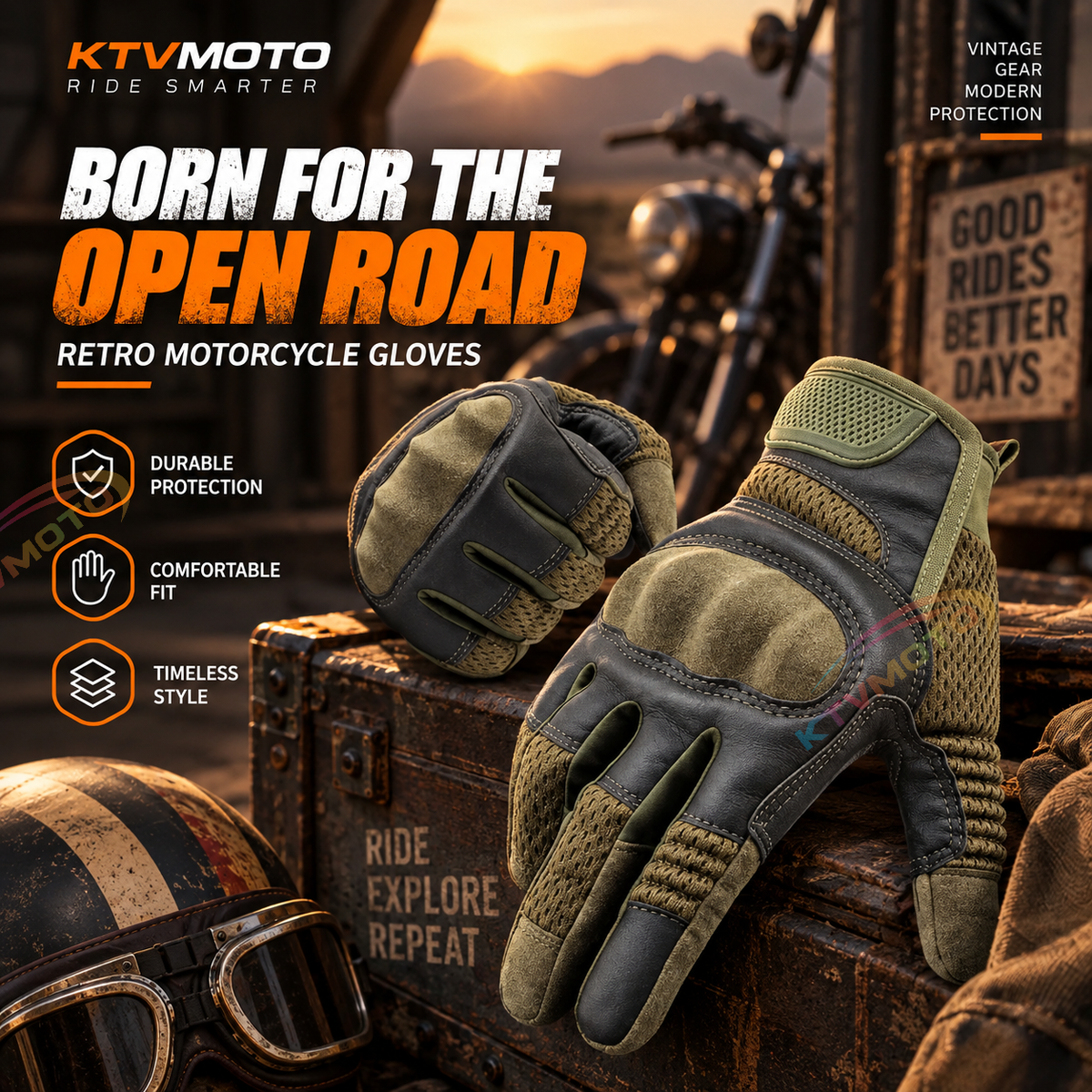 KTVMOTO Tactical motorcycle hard knuckle gloves-G55