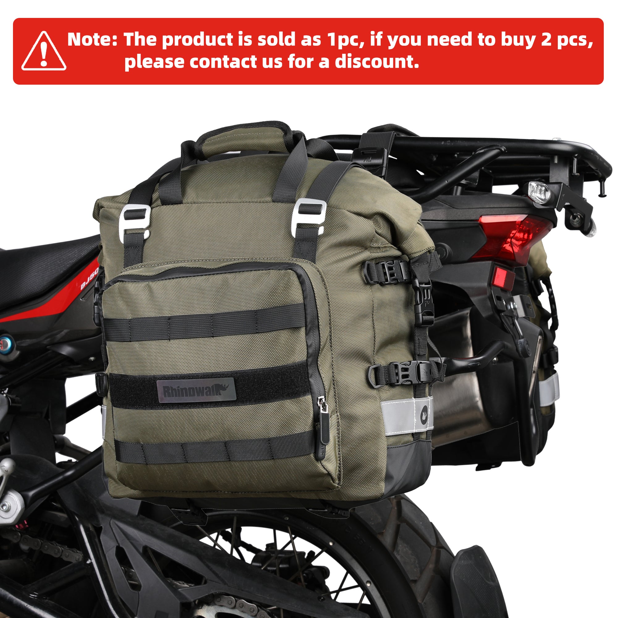 20L Motorcycle Saddle Bag Side Universal Waterproof Removable Inner Bag-B04