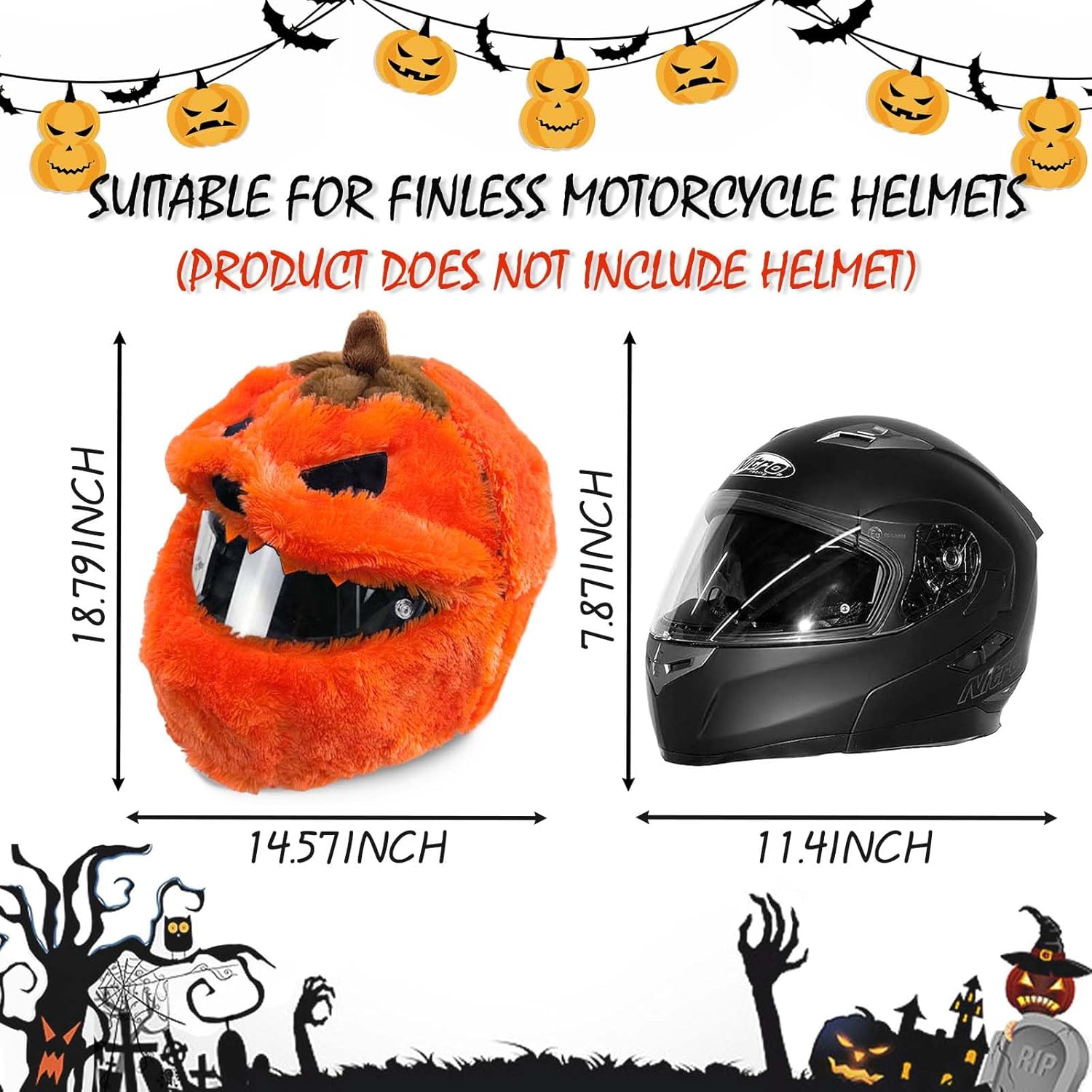 Funny motorcycle helmet covers-Pumpkin Head