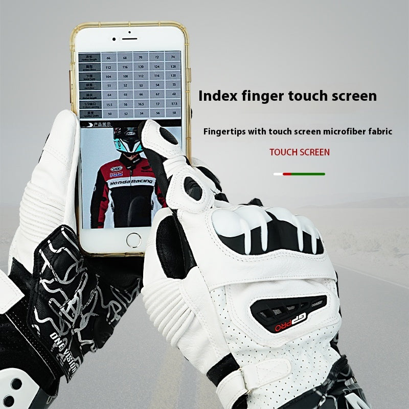 Printed S1 Racing Gloves Anti-fall PU Leather Touch Screen Cycling Gloves-G05