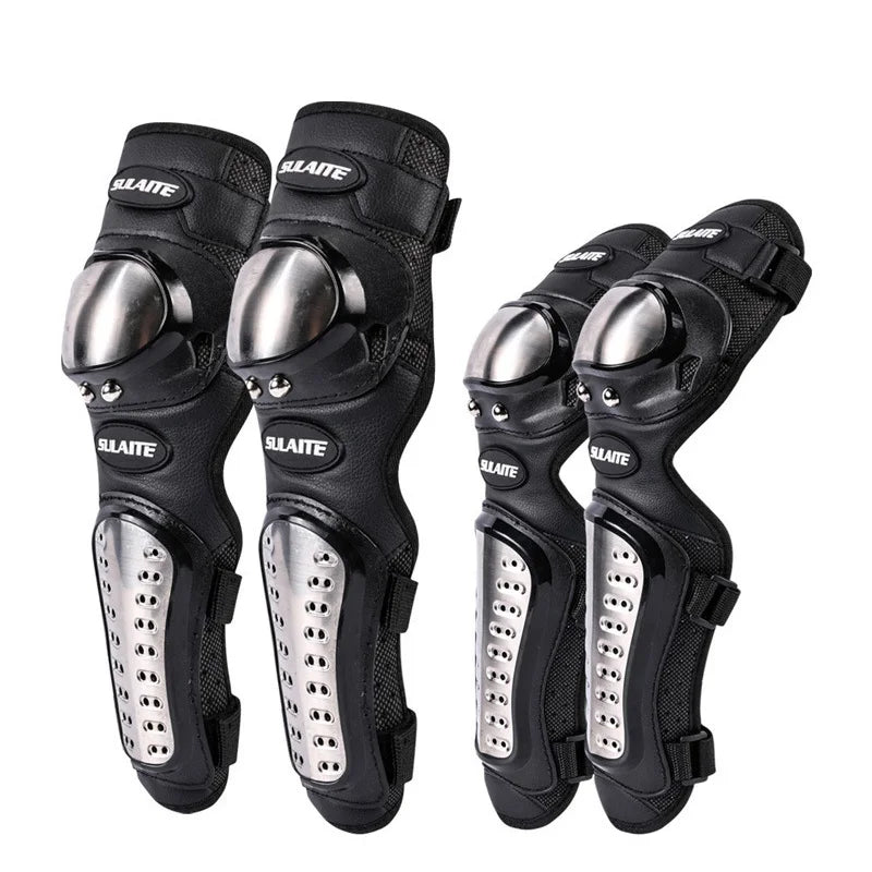 Stainless steel motorcycle elbow and knee pads kit-Y22