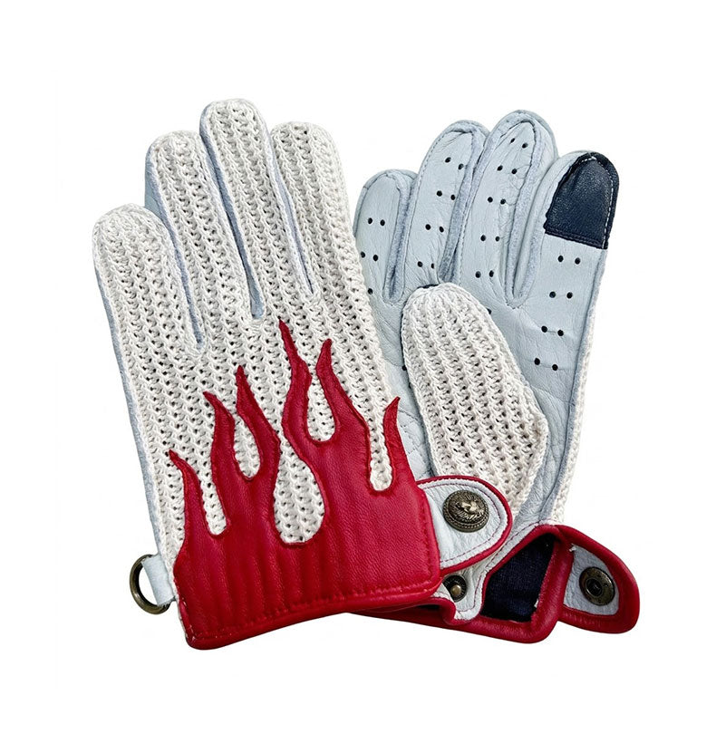 KTVMOTO Retro Flame Motorcycle Touchscreen Gloves-G68