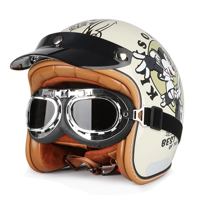 DOT Motorcycle Helmet 3/4 Half Helmet-I17