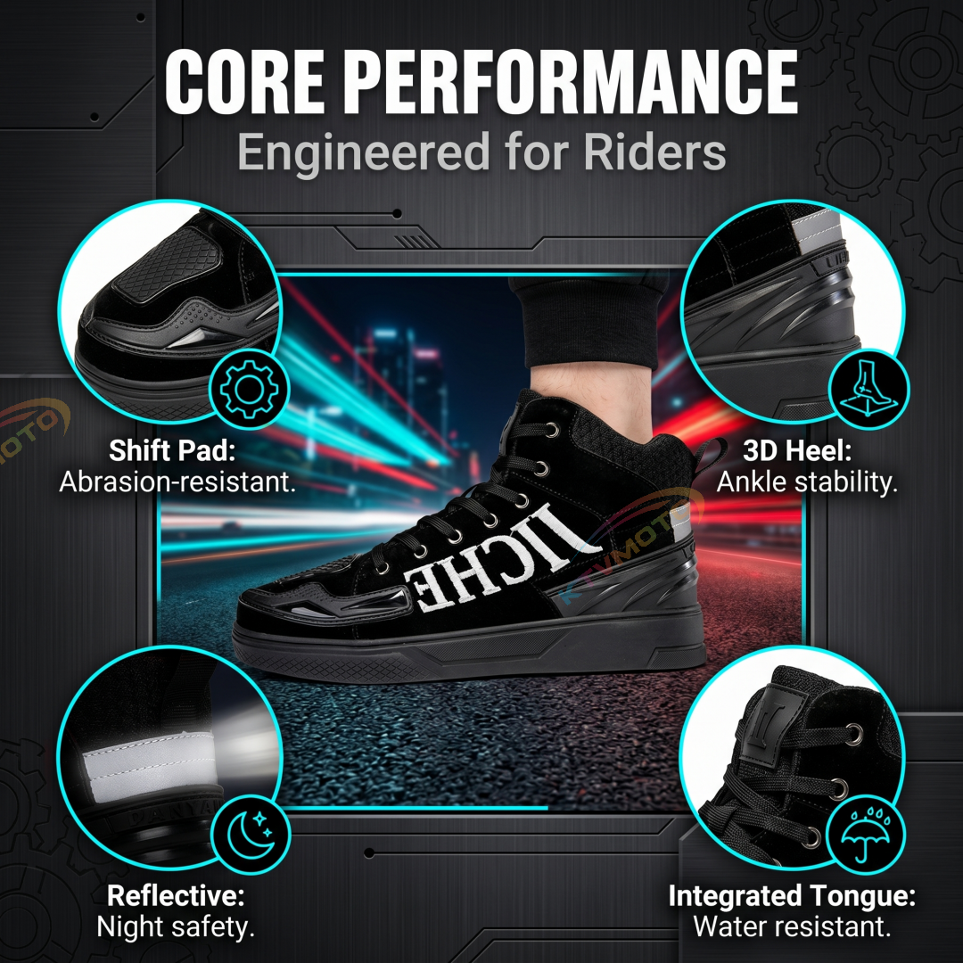 Embroidered streetwear-style motorcycle casual shoes-K49