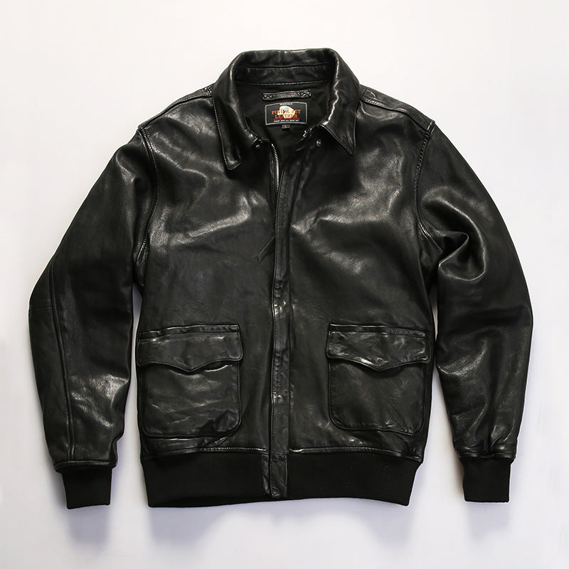 Retro American A2 Air Force Pilot Genuine Leather Jacket - A53