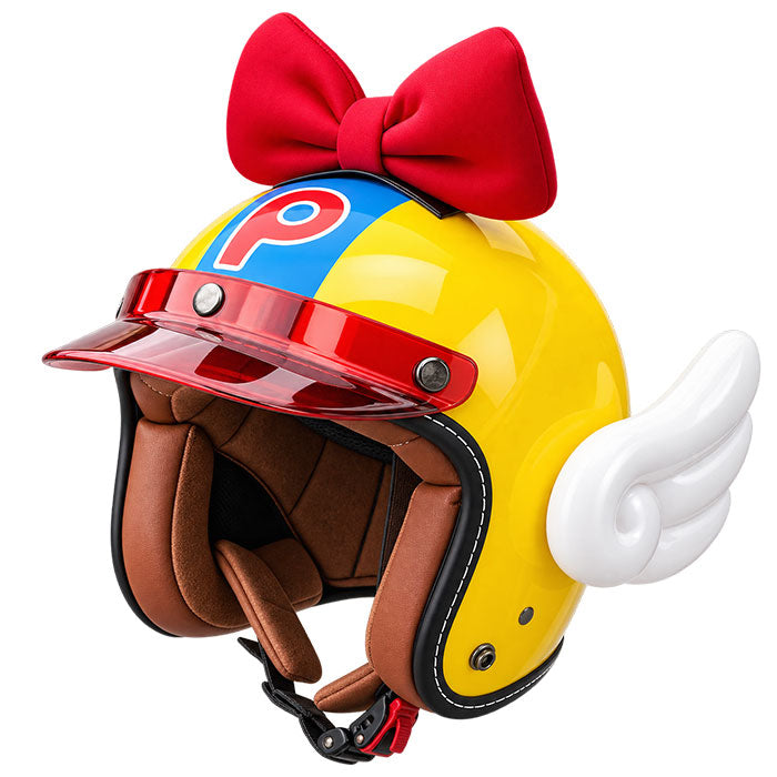 KTVMOTO Bowknot Wing Retro Open Face Motorcycle Helmet-I33