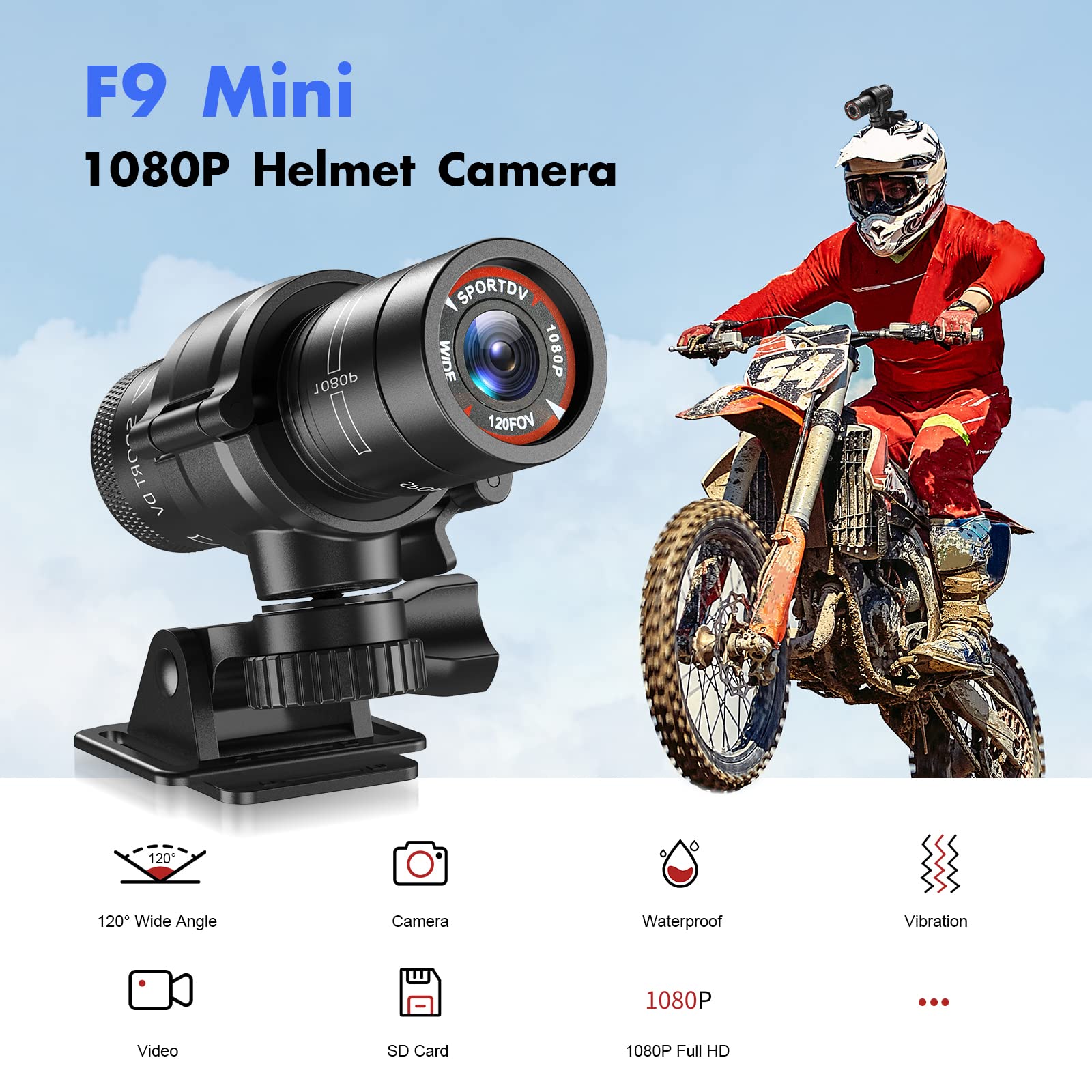 Motorcycle Helmet Camera 1080P HD Waterproof-P08