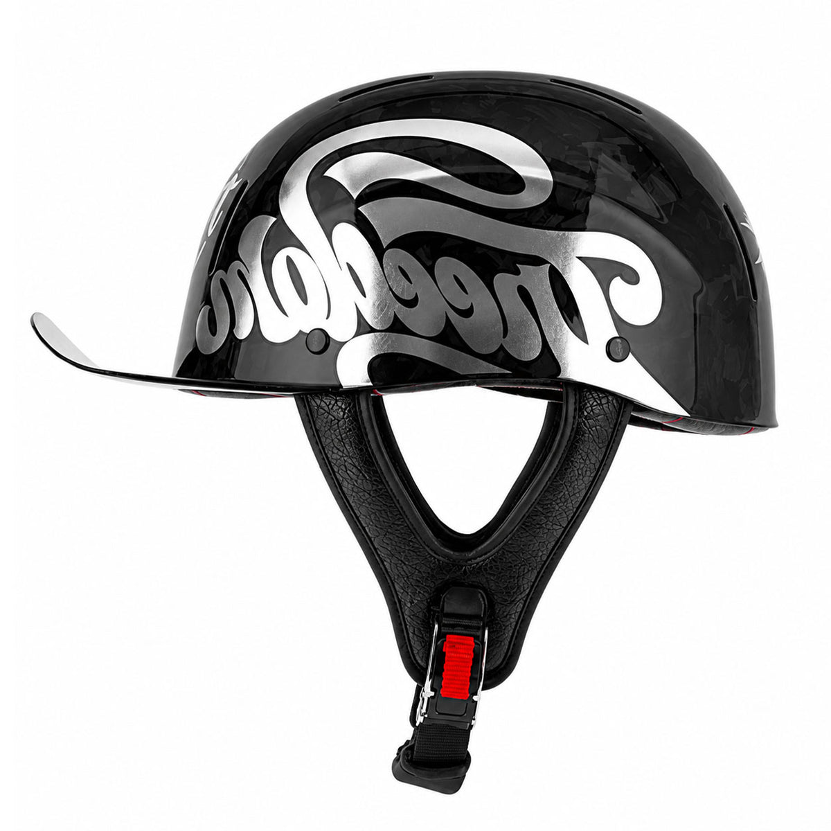 Retro Carbon Fiber Breathable Half-Helmet for Cruiser Motorcycles-I292