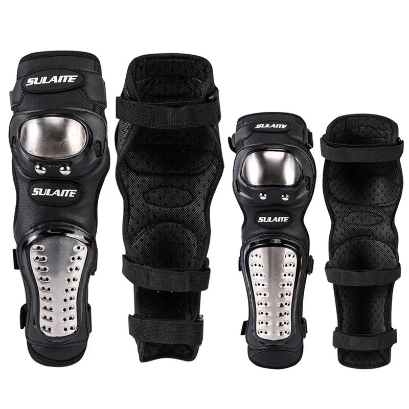 Stainless steel motorcycle elbow and knee pads kit-Y22