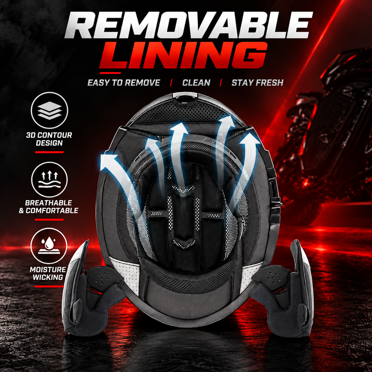 Big-Size Racing-Grade Modular Flip-Up Motorcycle Helmet with Dual-Visor Design - I288