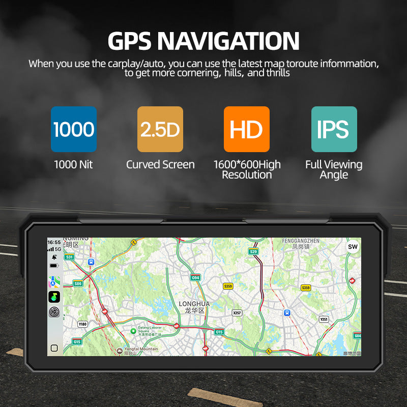 8.1-inch dual-display motorcycle navigation IP67 waterproof-P10