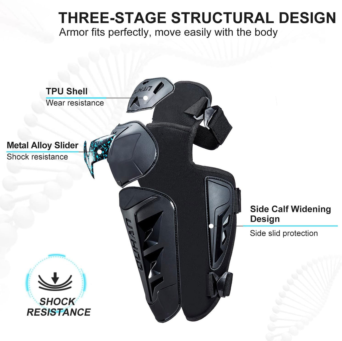 CE2 Motorcycle elbow and knee pads, adjustable protective gear - Y25